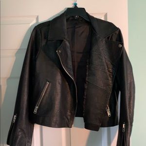 Great black leather motorcycle jacket